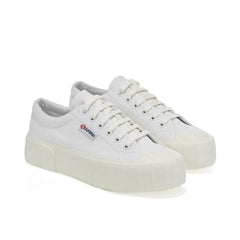 Superga 2631 Stripe Platform Scarpe White-White Avorio