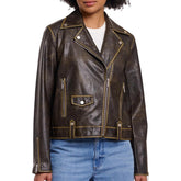 Rino & Pelle Giacca Biker Dark Brown