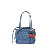V73 Borsa Secchiello Donna Rafia Denim