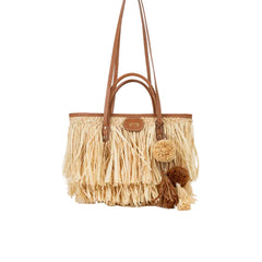 V73 Borsa Shopping Donna Rafia Naturale