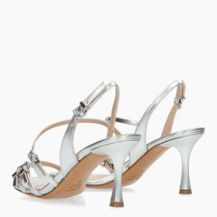 Albano Sandalo con Tacco Argento