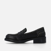 Bruno Premi Mocassino in Pelle con Borchie Nero