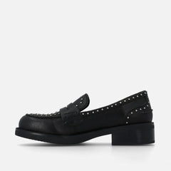 Bruno Premi Mocassino in Pelle con Borchie Nero