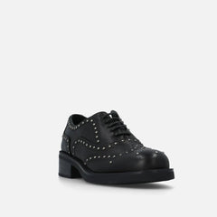 Bruno Premi Stringata in Pelle con Borchie Nera