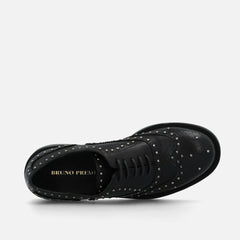 Bruno Premi Stringata in Pelle con Borchie Nera