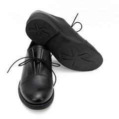 Bueno Stringata in Pelle Nera