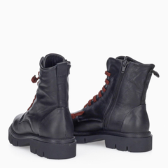 Bueno F1604 Anfibi Donna Nero/Bordeaux