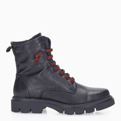 Bueno F1604 Anfibi Donna Nero/Bordeaux