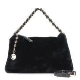 CafèNoir C3NB0906N001TG2 Borsa a Spalla in Pelliccia Sintetica Donna Nero