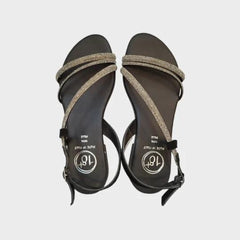 DiciottoPiù Sandalo Nero con Strass