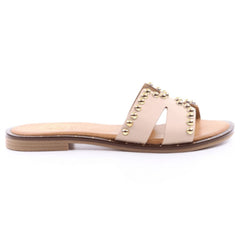 DiciottoPiù Sandalo Nude con Borchie Oro