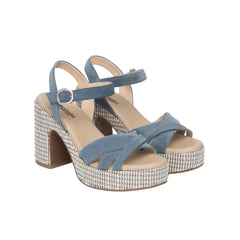 NeroGiardini Sandali Donna Suede Avio