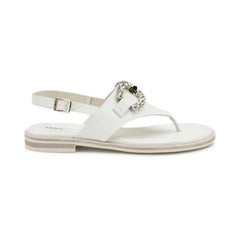 Frau 86M5 Sandalo Infradito con Accessorio Gioiello Off White