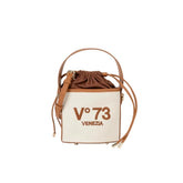 V73 Borsa Secchiello Donna Off White/Cuoio