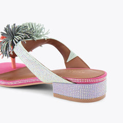 Kurt Geiger Sandalo con Pompon Multicolor