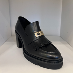 Luca Grossi 559 Mocassini con Tacco Donna Nero