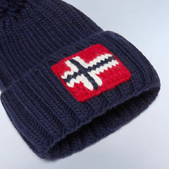 Napapijri Berretto Semiury con Pompon Blu Marine