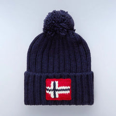 Napapijri Berretto Semiury con Pompon Blu Marine