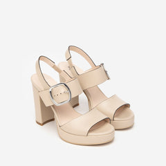 NeroGiardini Sandalo in Pelle Lino