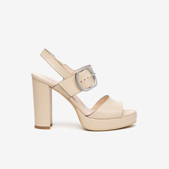 NeroGiardini Sandalo in Pelle Lino