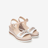 NeroGiardini Sandalo in Pelle Bianco/Cipria