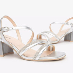 NeroGiardini Sandalo in Pelle Argento