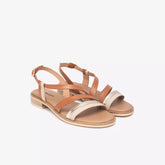 NeroGiardini Sandalo in Pelle e Materiale Tecnico Lino