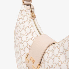 NeroGiardini Borsa Hobo in Materiale Tecnico Beige