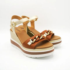 NeroGiardini Sandalo in Pelle Cognac/Miele