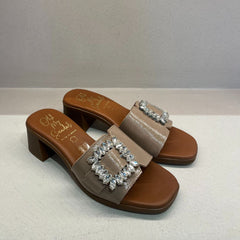Oh My Sandals 5353 Ciabatta con Tacco Taupe