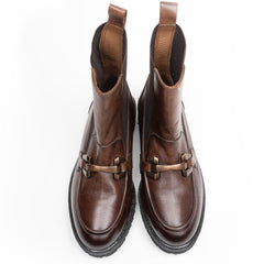 Pregunta Stivaletto in Pelle Cognac