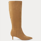 Ralph Lauren McKay 802967811001 Stivali Alti in Camoscio Donna Camel