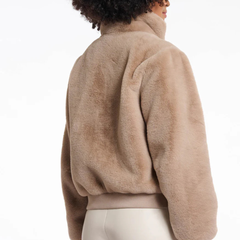 Rino & Pelle Ambra 7002511 Bomber in Eco Pelliccia Donna Oat