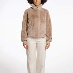 Rino & Pelle Ambra 7002511 Bomber in Eco Pelliccia Donna Oat