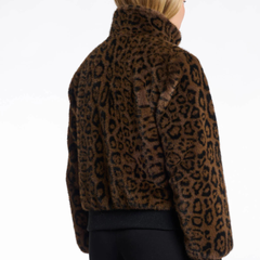Rino & Pelle Ambra 7012511 Bomber in Eco Pelliccia Donna Leopard