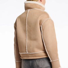 Rino & Pelle Beck 7002511 Giacca in Finta Pelle Scamosciata Donna Misty Nude