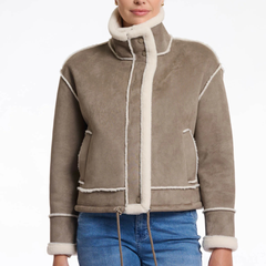 Rino & Pelle Beck 7002511 Giacca in Finta Pelle Scamosciata Donna Pebble