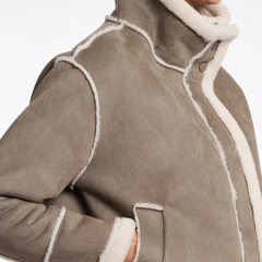 Rino & Pelle Beck 7002511 Giacca in Finta Pelle Scamosciata Donna Pebble