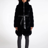 Rino & Pelle Bridget 7002512 Cappotto in Pelliccia Sintetica Donna Black