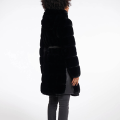 Rino & Pelle Bridget 7002512 Cappotto in Pelliccia Sintetica Donna Black