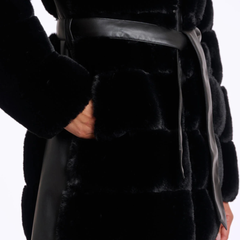 Rino & Pelle Bridget 7002512 Cappotto in Pelliccia Sintetica Donna Black