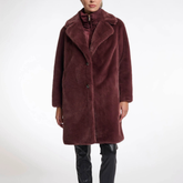 Rino & Pelle Geesje 7002512 Cappotto in Pelliccia Sintetica Donna Chocolate Bean