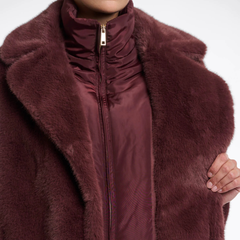 Rino & Pelle Geesje 7002512 Cappotto in Pelliccia Sintetica Donna Chocolate Bean