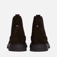 Tommy Hilfiger Stivaletto Chelsea in Camoscio Dark Coffee