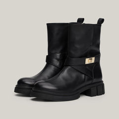 Tommy Hilfiger Stivaletto Biker in Pelle Black