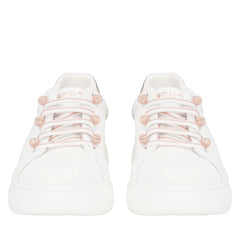 Tosca Blu Sneakers Fenice con Perle in Microstrass Bianco/Cipria