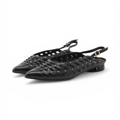 CafèNoir Ballerine in Nappa Traforata Donna Nero