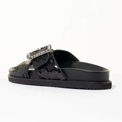 Inuovo Ciabatta con Paillettes Black