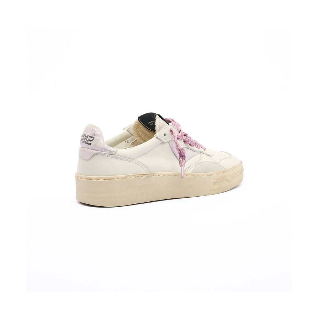4B12 Sneakers Hyper-D102 Bianco/Lilla