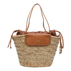 V73 Borsa Shopping Donna Rafia Cuoio/Naturale